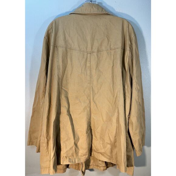 Maurices Plus Size 3 Beige Button Down Pelted Trench Coat - Picture 6 of 8